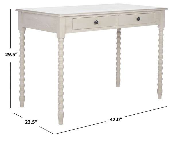 Safavieh O' Mara 2 Drawer Desk - Taupe | Desks | Modishstore - 4