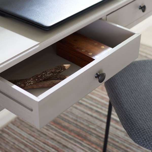 Safavieh O' Mara 2 Drawer Desk - Taupe | Desks | Modishstore - 3