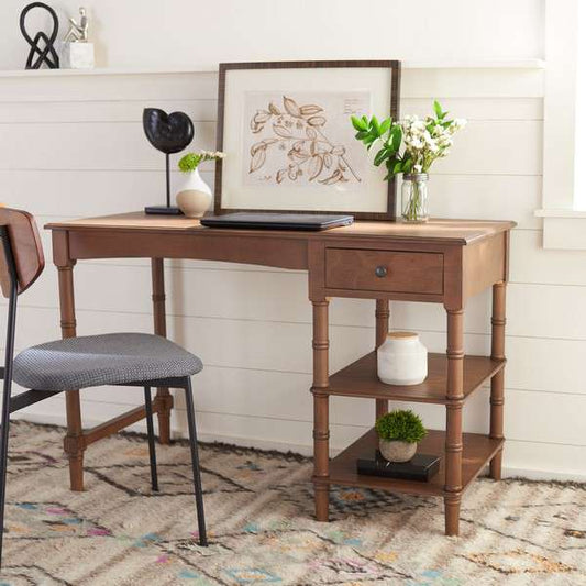 Safavieh Henric 1 Drawer 2 Shelf Desk - Brown | Desks | Modishstore