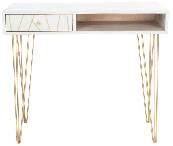 Safavieh Marigold Desk - White Wash | Desks | Modishstore - 2