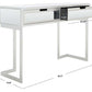Safavieh Enzo 2 Drawer Mirrored Desk - Silver | Desks | Modishstore - 3