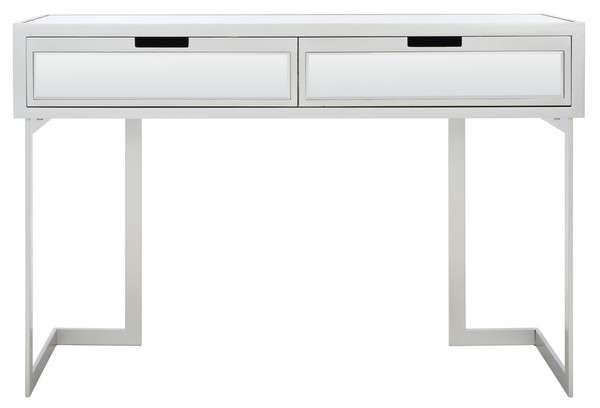 Safavieh Enzo 2 Drawer Mirrored Desk - Silver | Desks | Modishstore