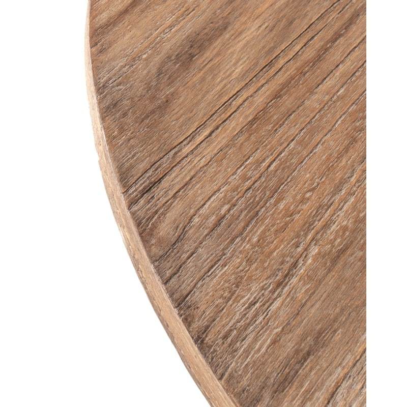 Devon Round Mindi Wood 47" Dining Table, Light Brown by Jeffan | Dining Tables | Modishstore - 3