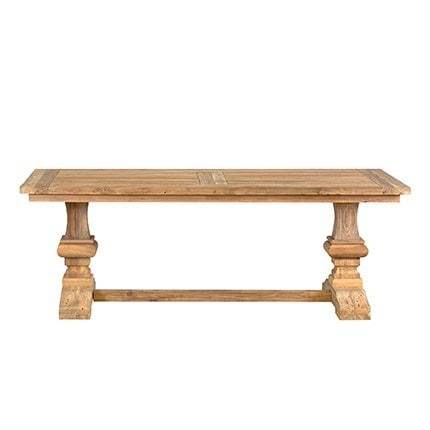 Concord Trestle Base Dining Table with Recycled Teakwood by Jeffan | Dining Tables | Modishstore