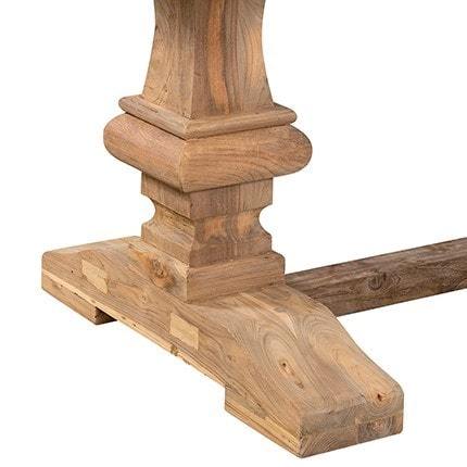 Concord Trestle Base Dining Table with Recycled Teakwood by Jeffan | Dining Tables | Modishstore - 5