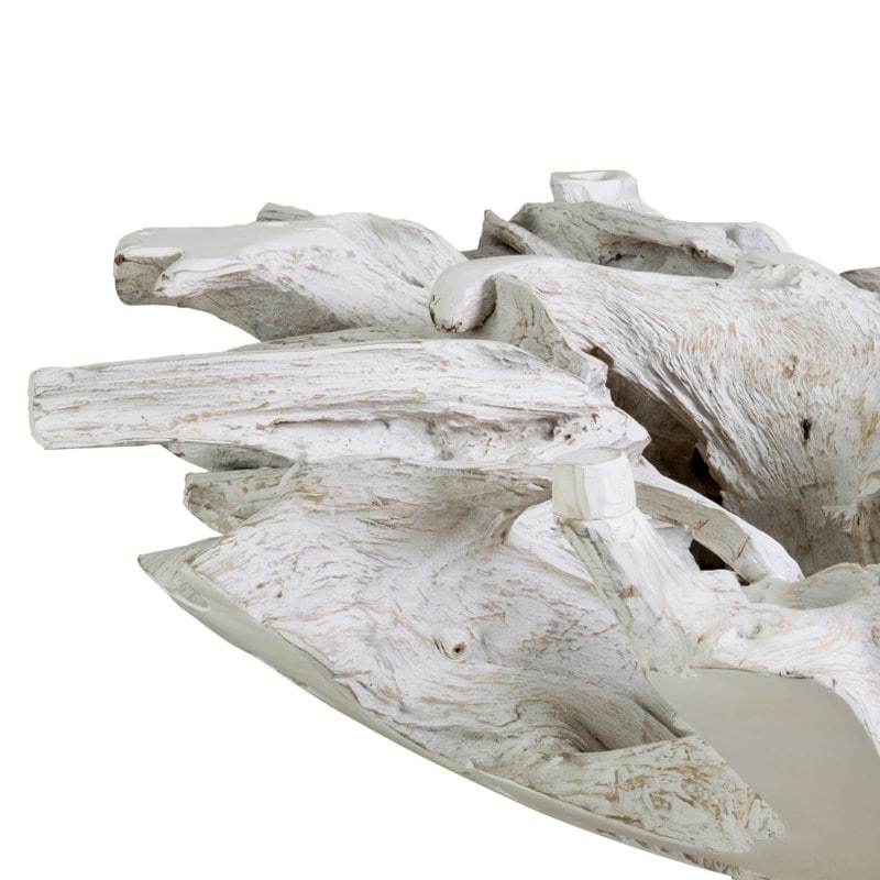 Natura Plantation Teakwood 47" Dining Table W/O Glass top in White by Jeffan | Dining Tables | Modishstore - 2