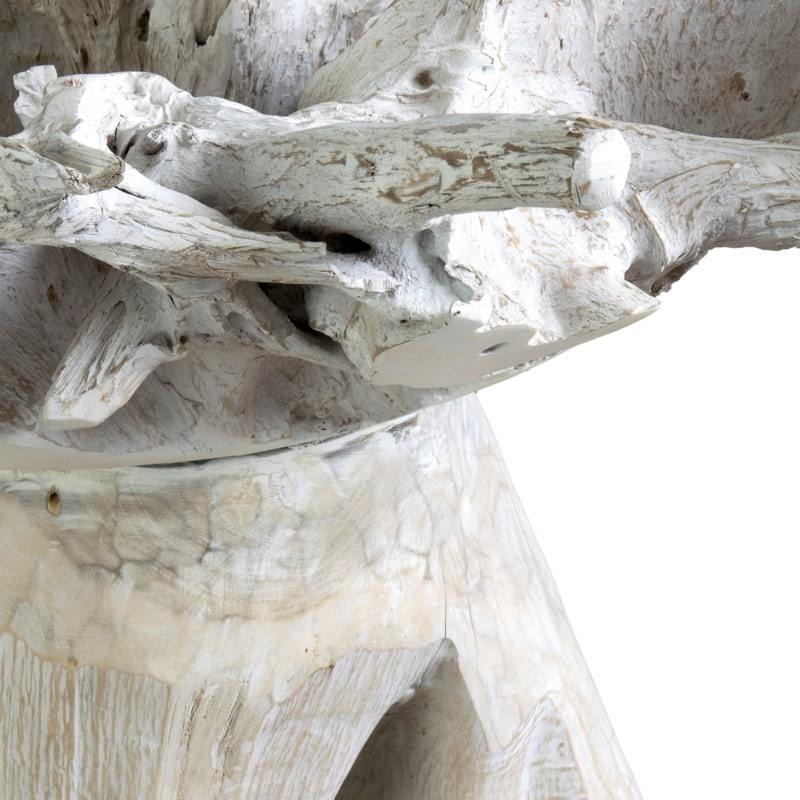 Natura Plantation Teakwood 47" Dining Table W/O Glass top in White by Jeffan | Dining Tables | Modishstore - 3