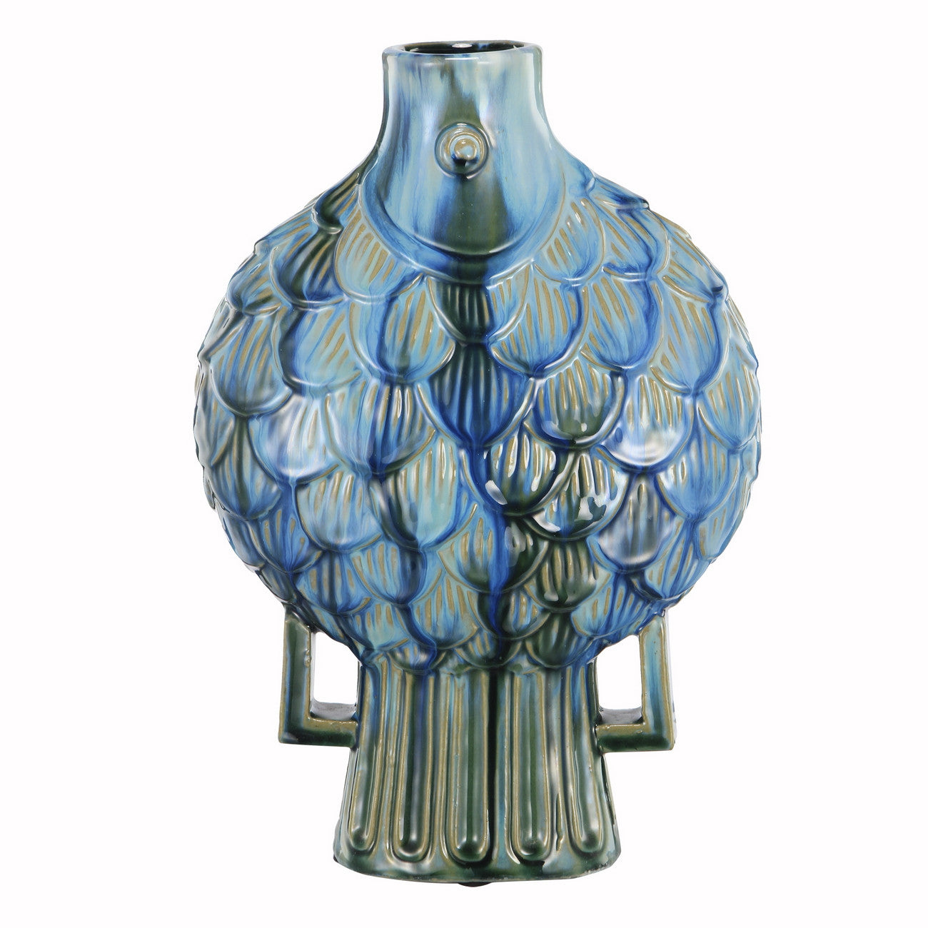 A&B Home Fish High Blue Ceramic Vase - Set Of 2 | Vases | Modishstore - 2
