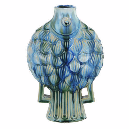 A&B Home Fish High Blue Ceramic Vase - Set Of 2 | Vases | Modishstore