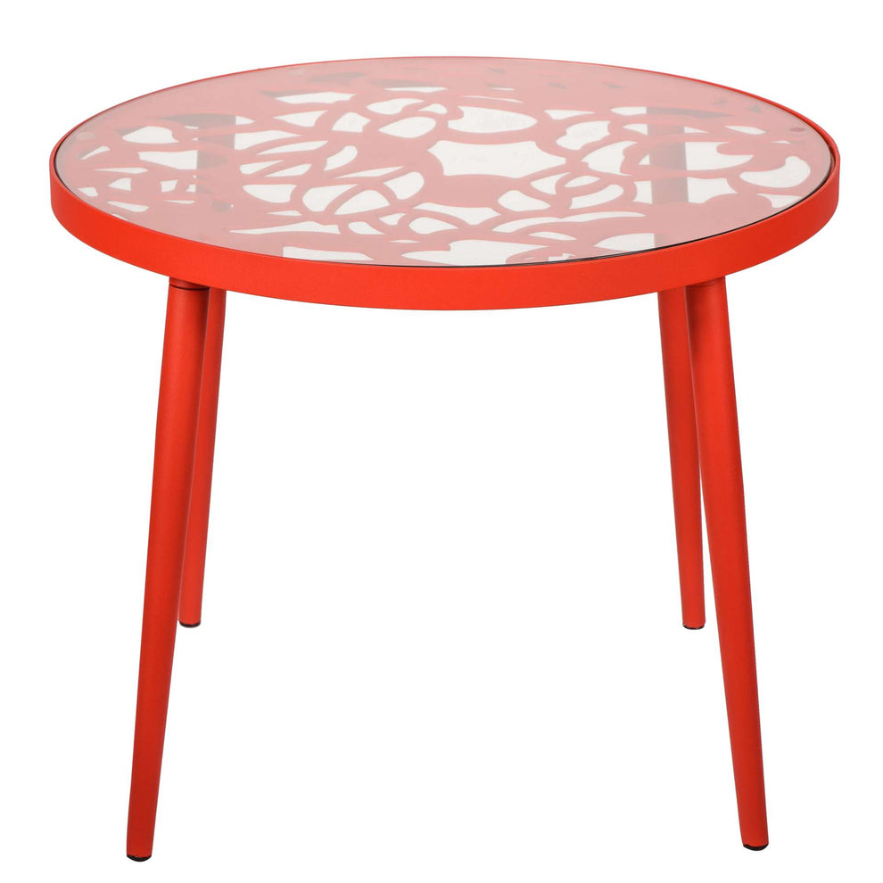 LeisureMod Devon Tree Design Glass Top Aluminum Base Indoor Outdoor End Table | Outdoor Tables | Modishstore - 18