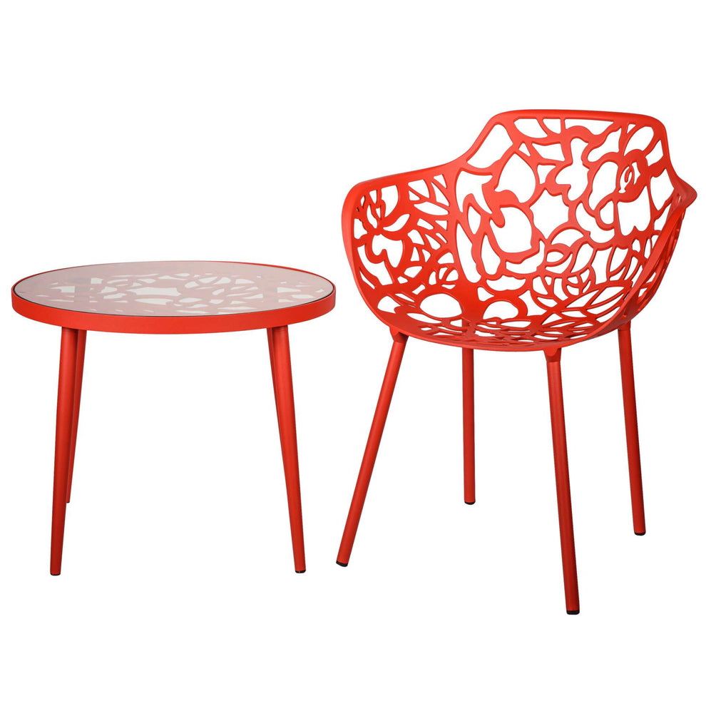 LeisureMod Devon Tree Design Glass Top Aluminum Base Indoor Outdoor End Table | Outdoor Tables | Modishstore - 22