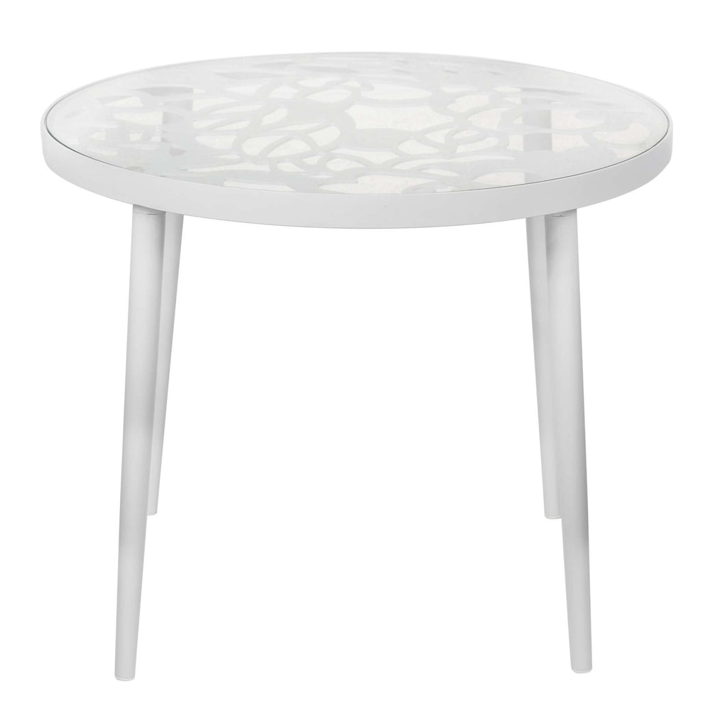 LeisureMod Devon Tree Design Glass Top Aluminum Base Indoor Outdoor End Table | Outdoor Tables | Modishstore - 26