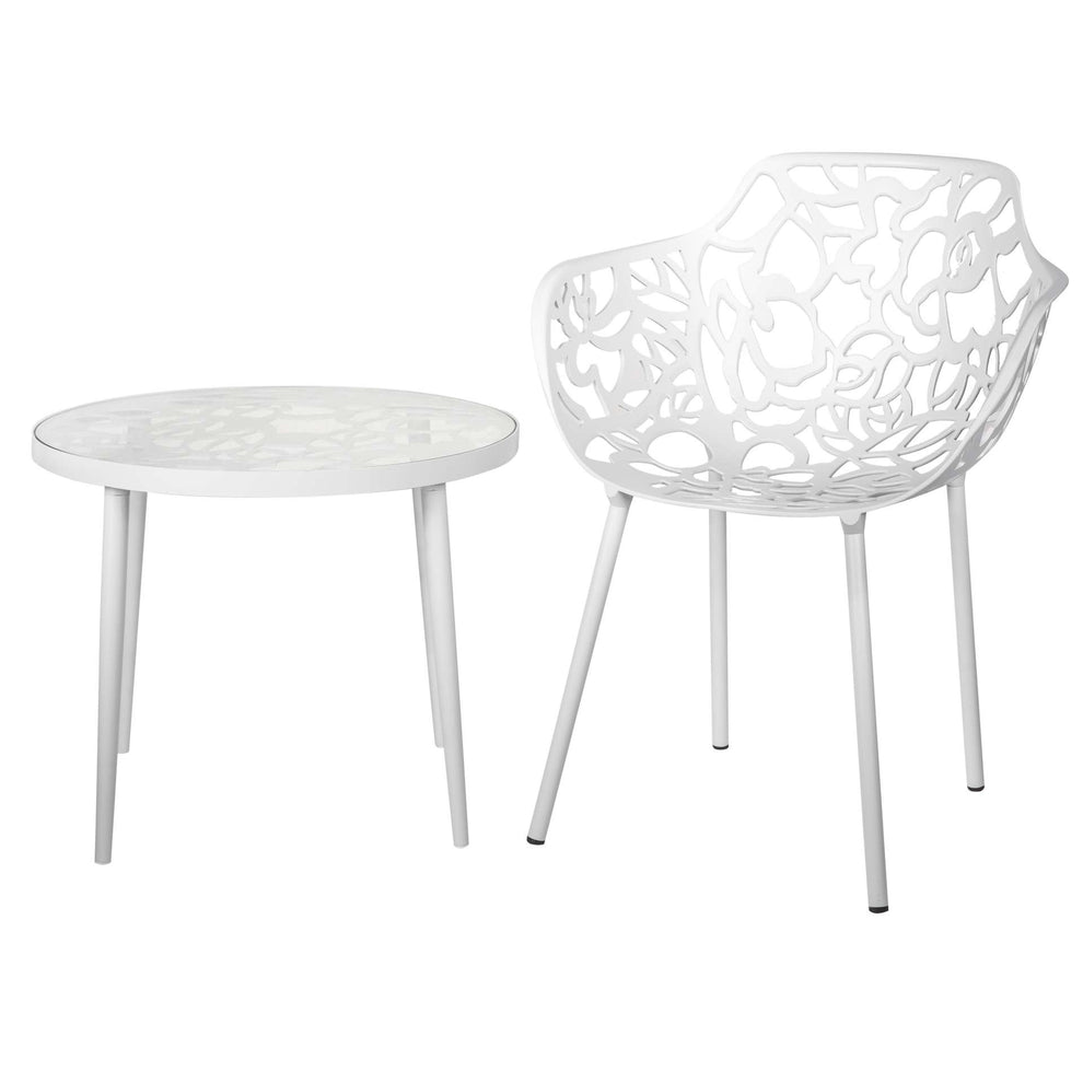 LeisureMod Devon Tree Design Glass Top Aluminum Base Indoor Outdoor End Table | Outdoor Tables | Modishstore - 27