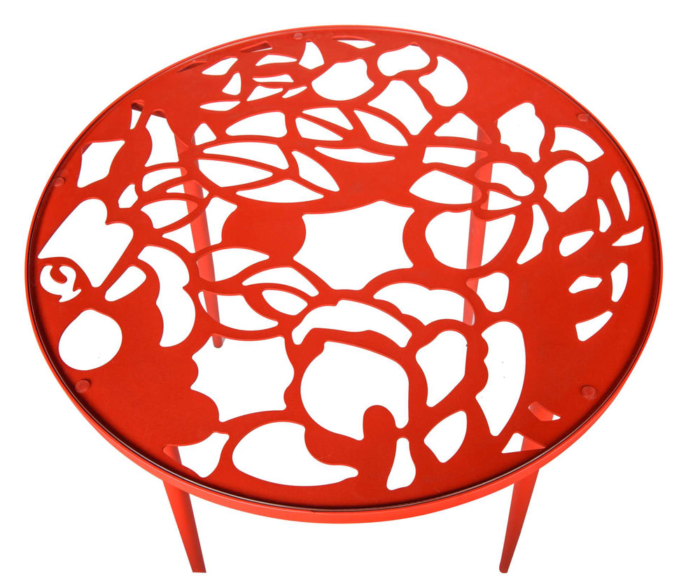 LeisureMod Devon Tree Design Glass Top Aluminum Base Indoor Outdoor Bistro Dining Table | Dining Tables | Modishstore - 16