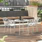 LeisureMod Devon Tree Design Glass Top Aluminum Base Indoor Outdoor Bistro Dining Table | Dining Tables | Modishstore - 21