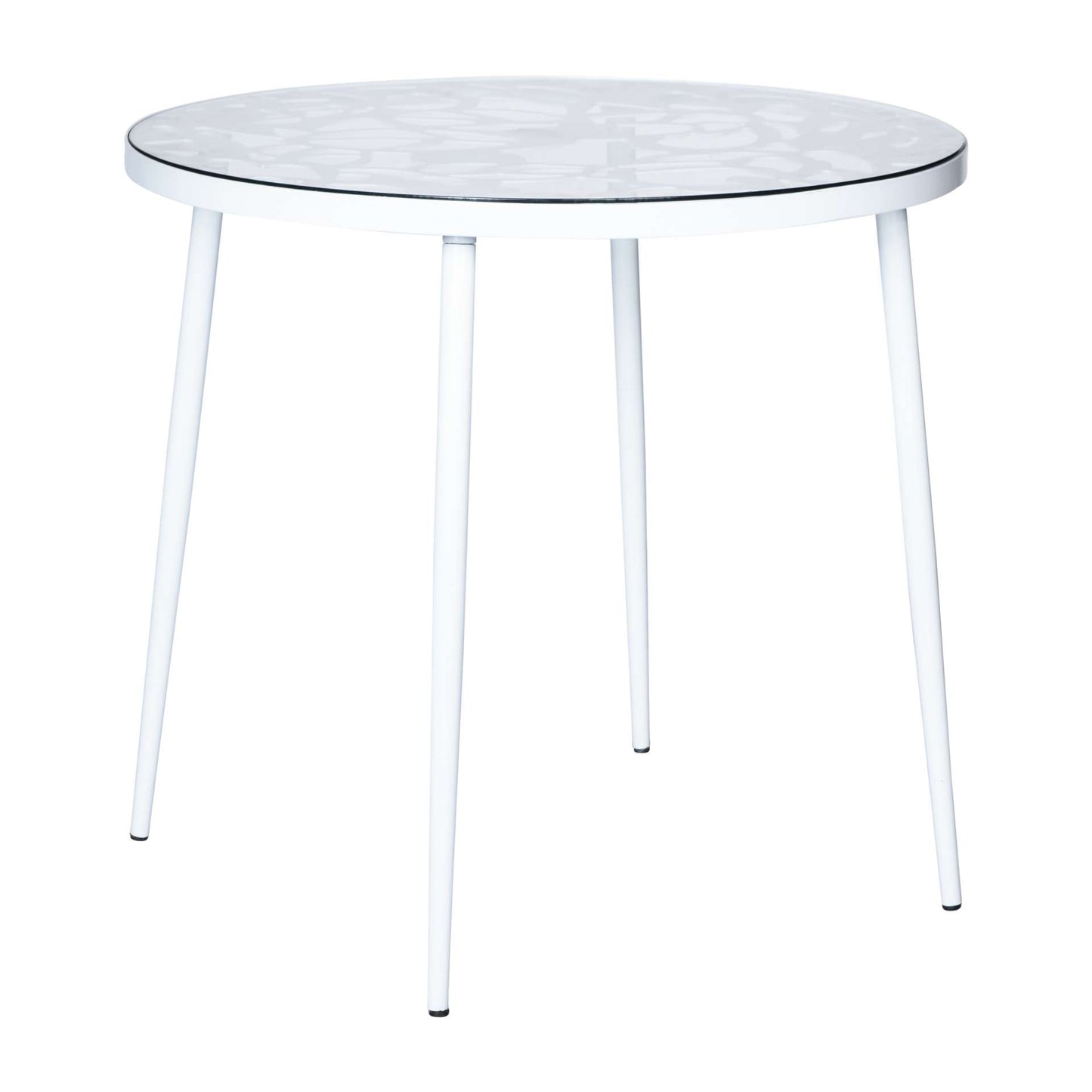 LeisureMod Devon Tree Design Glass Top Aluminum Base Indoor Outdoor Bistro Dining Table | Dining Tables | Modishstore - 20