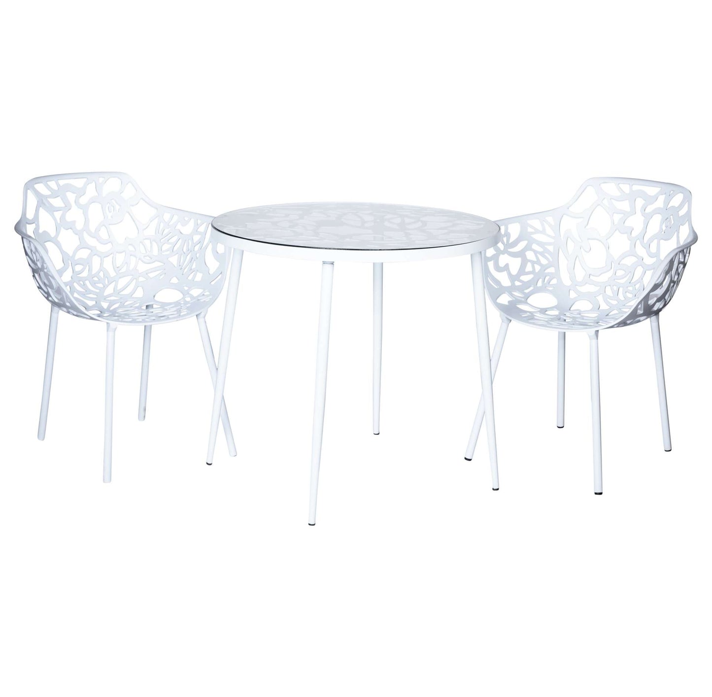 LeisureMod Devon Tree Design Glass Top Aluminum Base Indoor Outdoor Bistro Dining Table | Dining Tables | Modishstore - 25