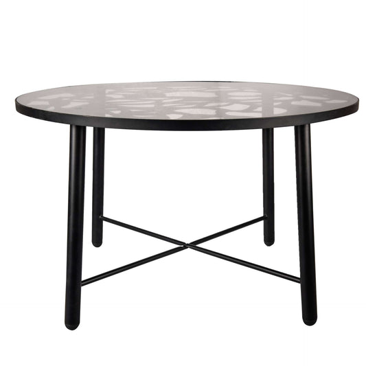 LeisureMod Devon Tree Design Glass Top Aluminum Base Indoor Outdoor Dining Table | Dining Tables | Modishstore