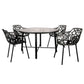 LeisureMod Devon Tree Design Glass Top Aluminum Base Indoor Outdoor Dining Table | Dining Tables | Modishstore - 2