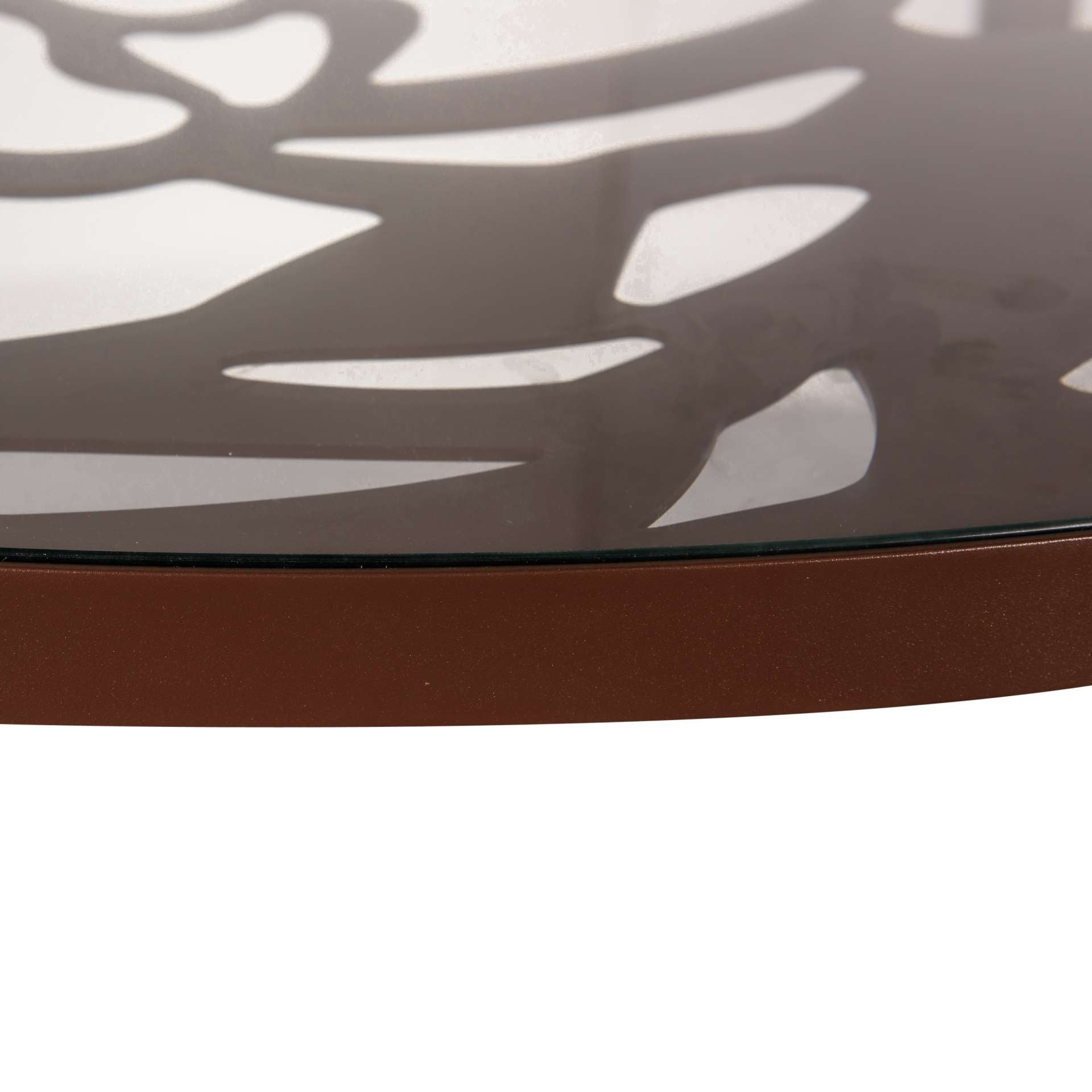 LeisureMod Devon Tree Design Glass Top Aluminum Base Indoor Outdoor Dining Table | Dining Tables | Modishstore - 13