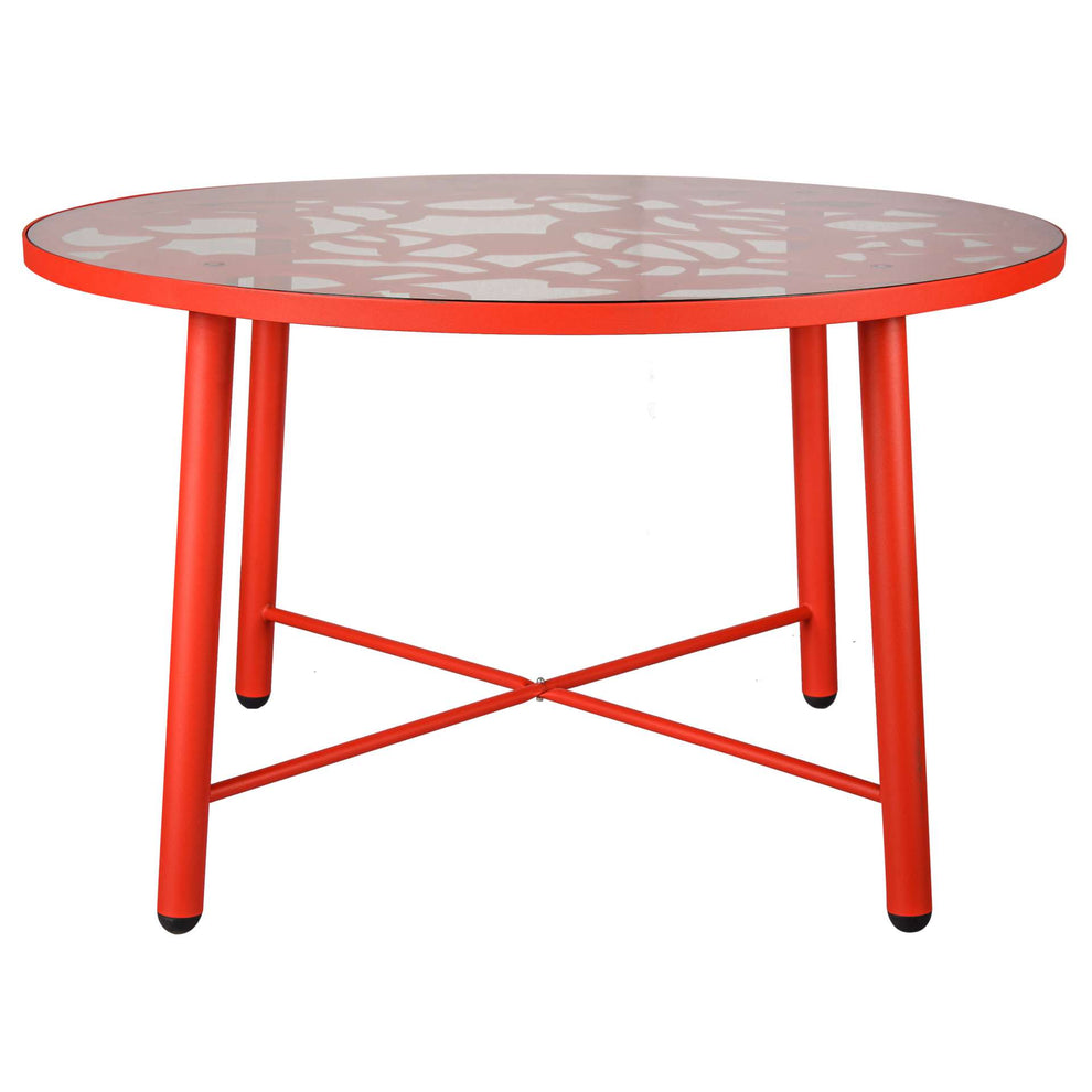 LeisureMod Devon Tree Design Glass Top Aluminum Base Indoor Outdoor Dining Table | Dining Tables | Modishstore - 14
