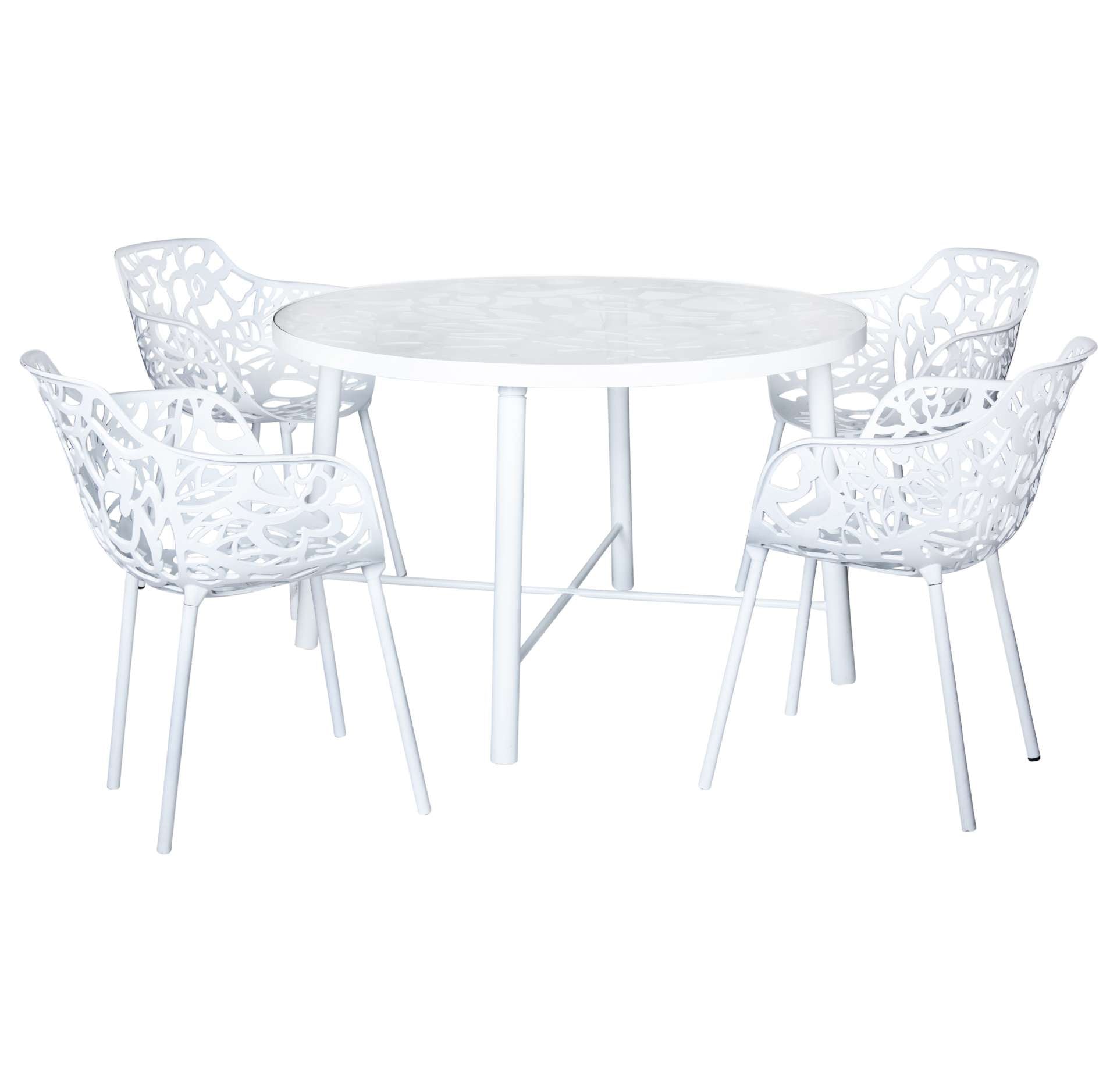 LeisureMod Devon Tree Design Glass Top Aluminum Base Indoor Outdoor Dining Table | Dining Tables | Modishstore - 23