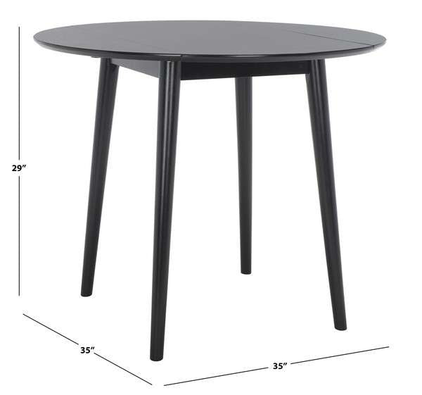 Safavieh Lovell Folding Round Dining Table - Black | Dining Tables | Modishstore - 4