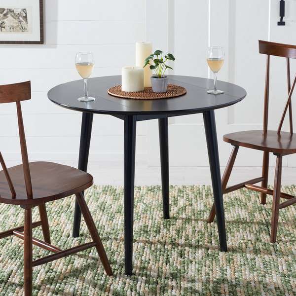 Safavieh Lovell Folding Round Dining Table - Black | Dining Tables | Modishstore
