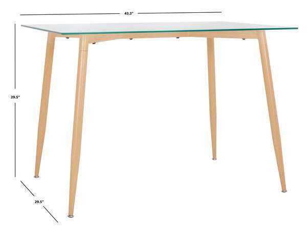 Safavieh Averill Glass Dining Table - Clear | Dining Tables | Modishstore - 3