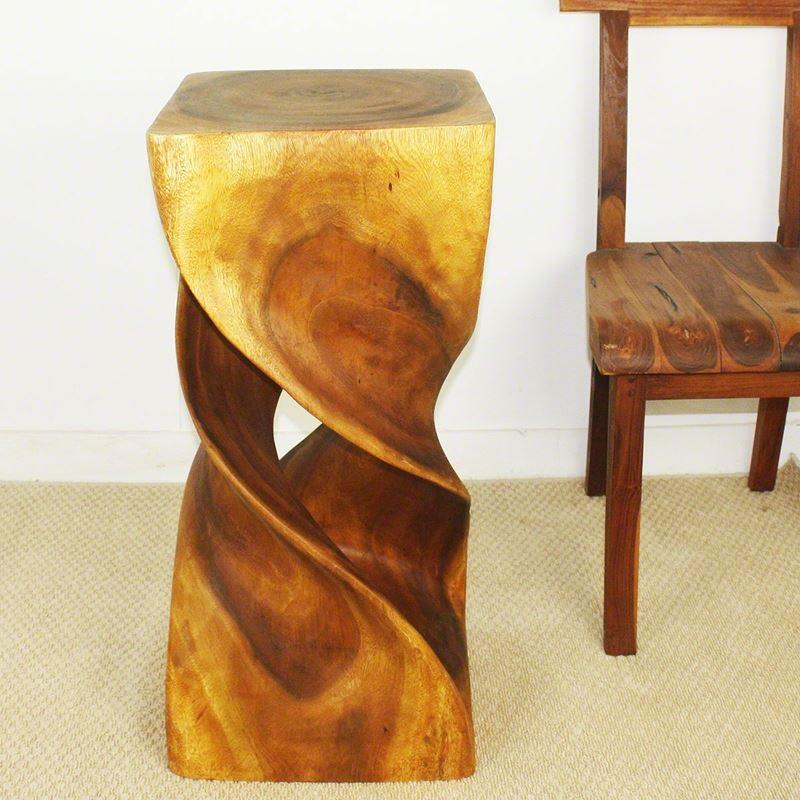 Haussmann Double Twist 14" Sq - Oak | Stools & Benches | Modishstore-2