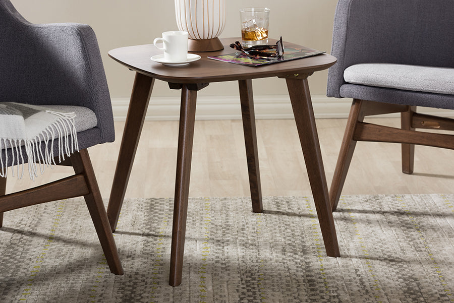 Baxton Studio Dahlia Mid-Century Modern Walnut Wood End Table | Modishstore | End Tables