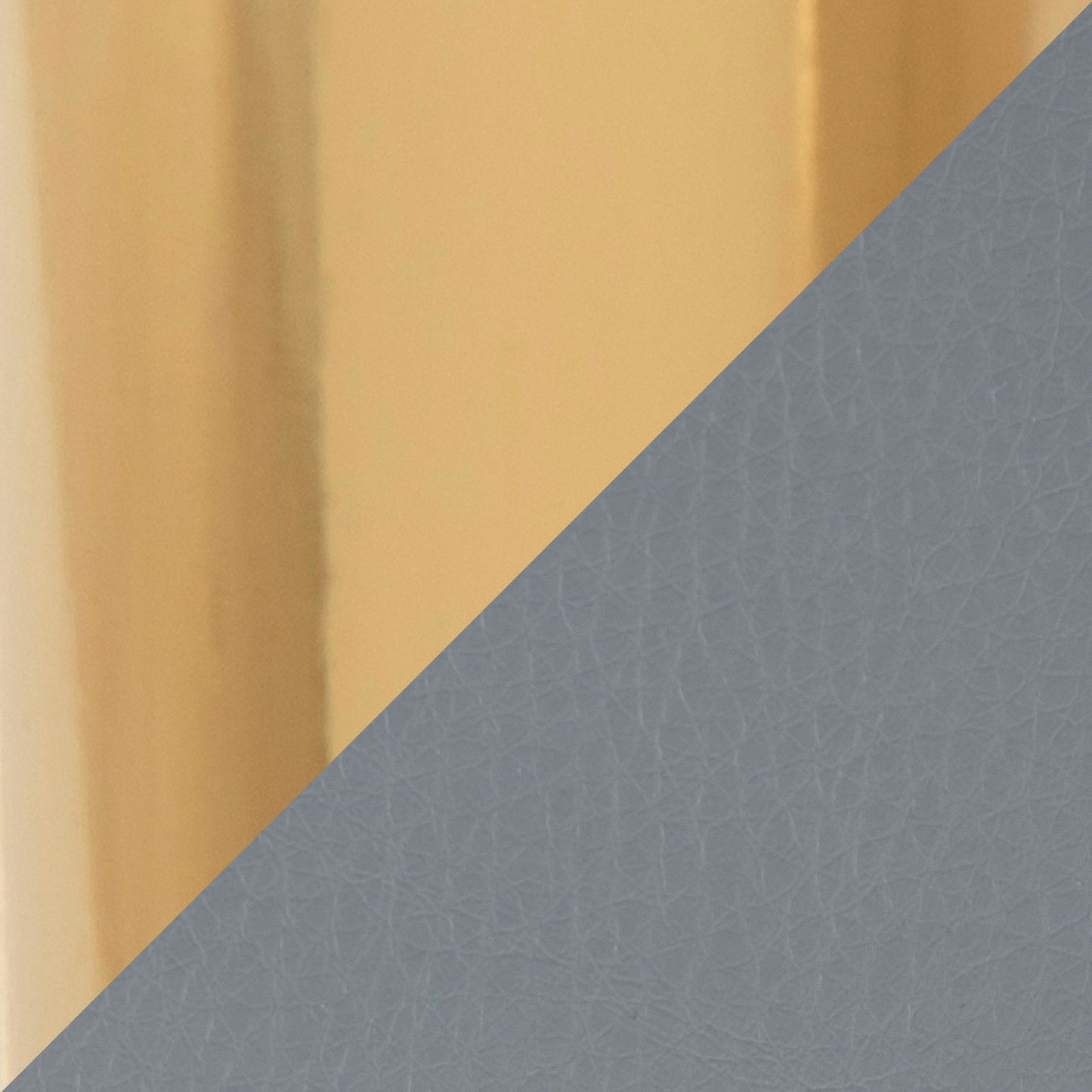 Dahlia Contemporary Dining Chair in Gold Metal and Grey Faux Leather with Chrome Accent By LumiSource - Set of 2 | Dining Chairs | Modishstore - 4