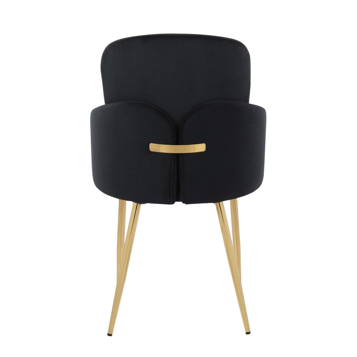 Dahlia Contemporary Dining Chair in Gold Metal and Black Velvet with Gold Accent By LumiSource - Set of 2 | Dining Chairs | Modishstore - 8