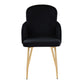 Dahlia Contemporary Dining Chair in Gold Metal and Black Velvet with Gold Accent By LumiSource - Set of 2 | Dining Chairs | Modishstore - 2