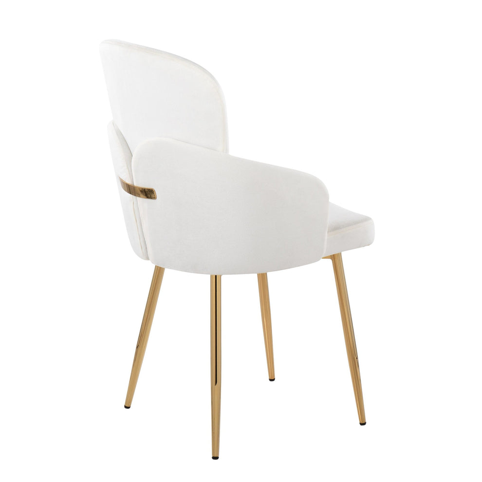 Dahlia Contemporary Dining Chair in Gold Metal and Black Velvet with Gold Accent By LumiSource - Set of 2 | Dining Chairs | Modishstore - 15