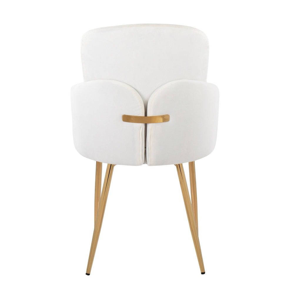 Dahlia Contemporary Dining Chair in Gold Metal and Black Velvet with Gold Accent By LumiSource - Set of 2 | Dining Chairs | Modishstore - 16