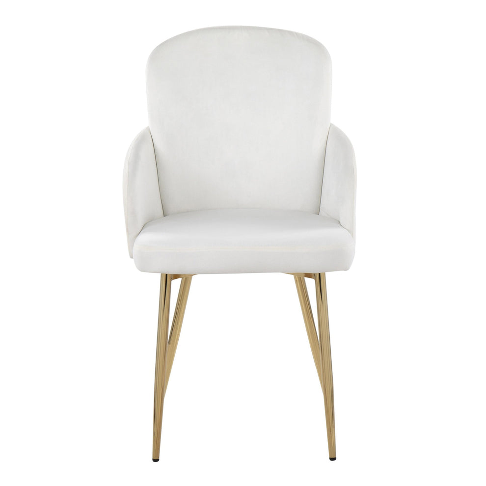 Dahlia Contemporary Dining Chair in Gold Metal and Black Velvet with Gold Accent By LumiSource - Set of 2 | Dining Chairs | Modishstore - 10