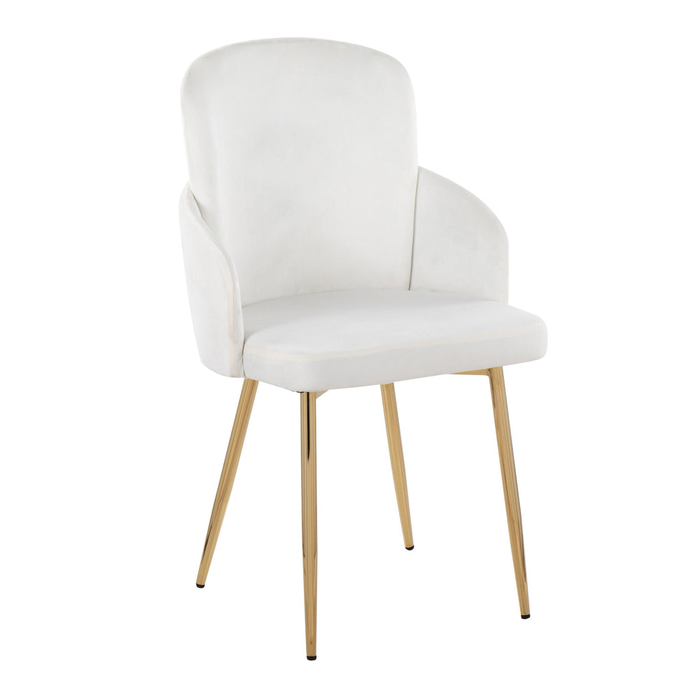 Dahlia Contemporary Dining Chair in Gold Metal and Black Velvet with Gold Accent By LumiSource - Set of 2 | Dining Chairs | Modishstore - 13