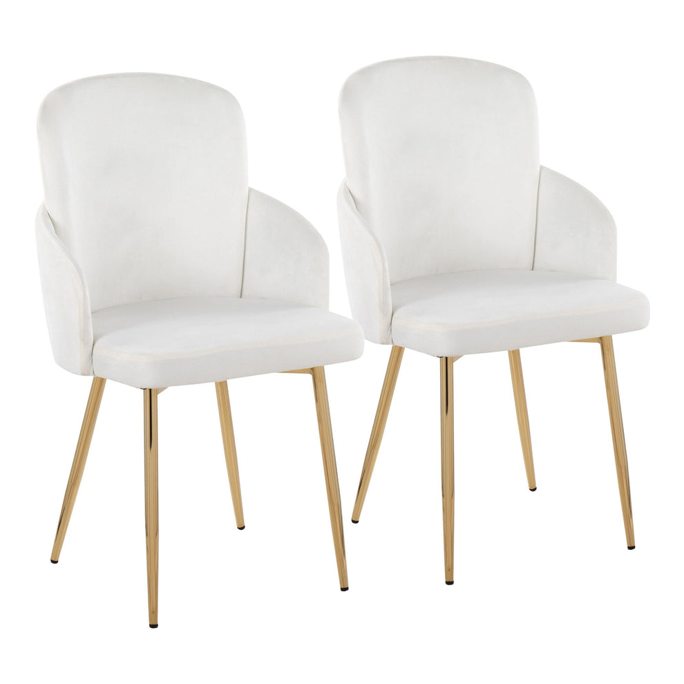 Dahlia Contemporary Dining Chair in Gold Metal and Black Velvet with Gold Accent By LumiSource - Set of 2 | Dining Chairs | Modishstore - 9