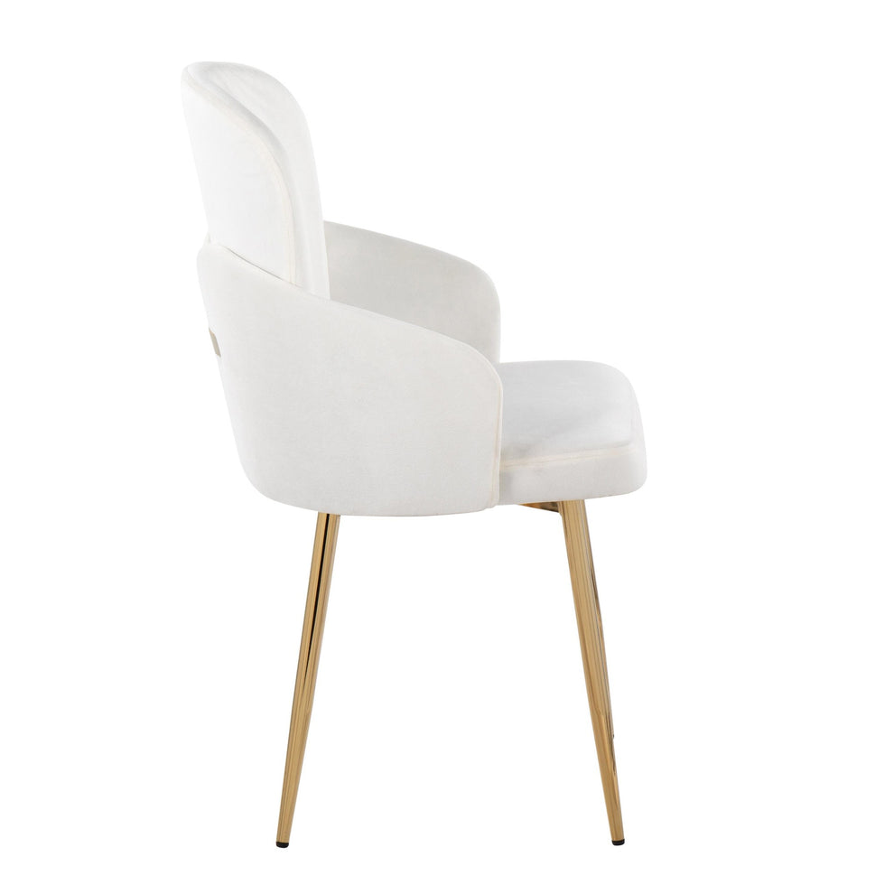 Dahlia Contemporary Dining Chair in Gold Metal and Black Velvet with Gold Accent By LumiSource - Set of 2 | Dining Chairs | Modishstore - 14