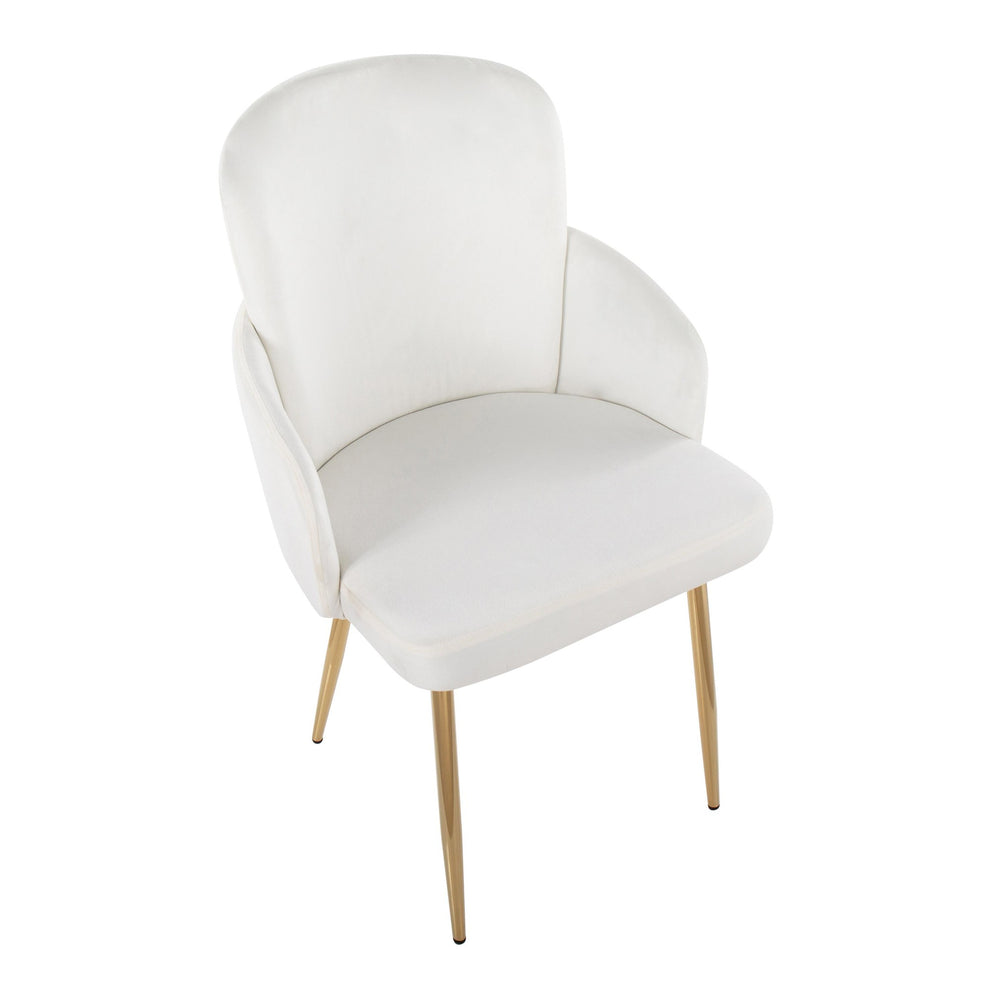 Dahlia Contemporary Dining Chair in Gold Metal and Black Velvet with Gold Accent By LumiSource - Set of 2 | Dining Chairs | Modishstore - 11