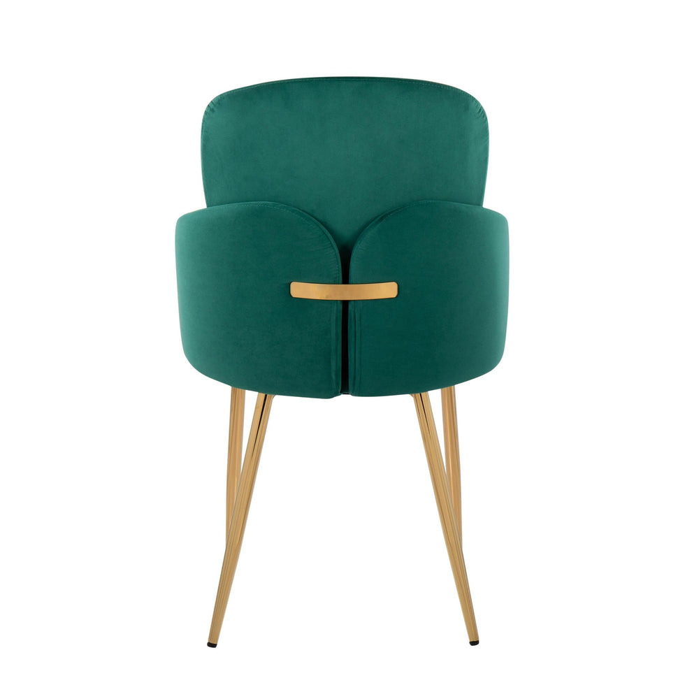 Dahlia Contemporary Dining Chair in Gold Metal and Black Velvet with Gold Accent By LumiSource - Set of 2 | Dining Chairs | Modishstore - 24