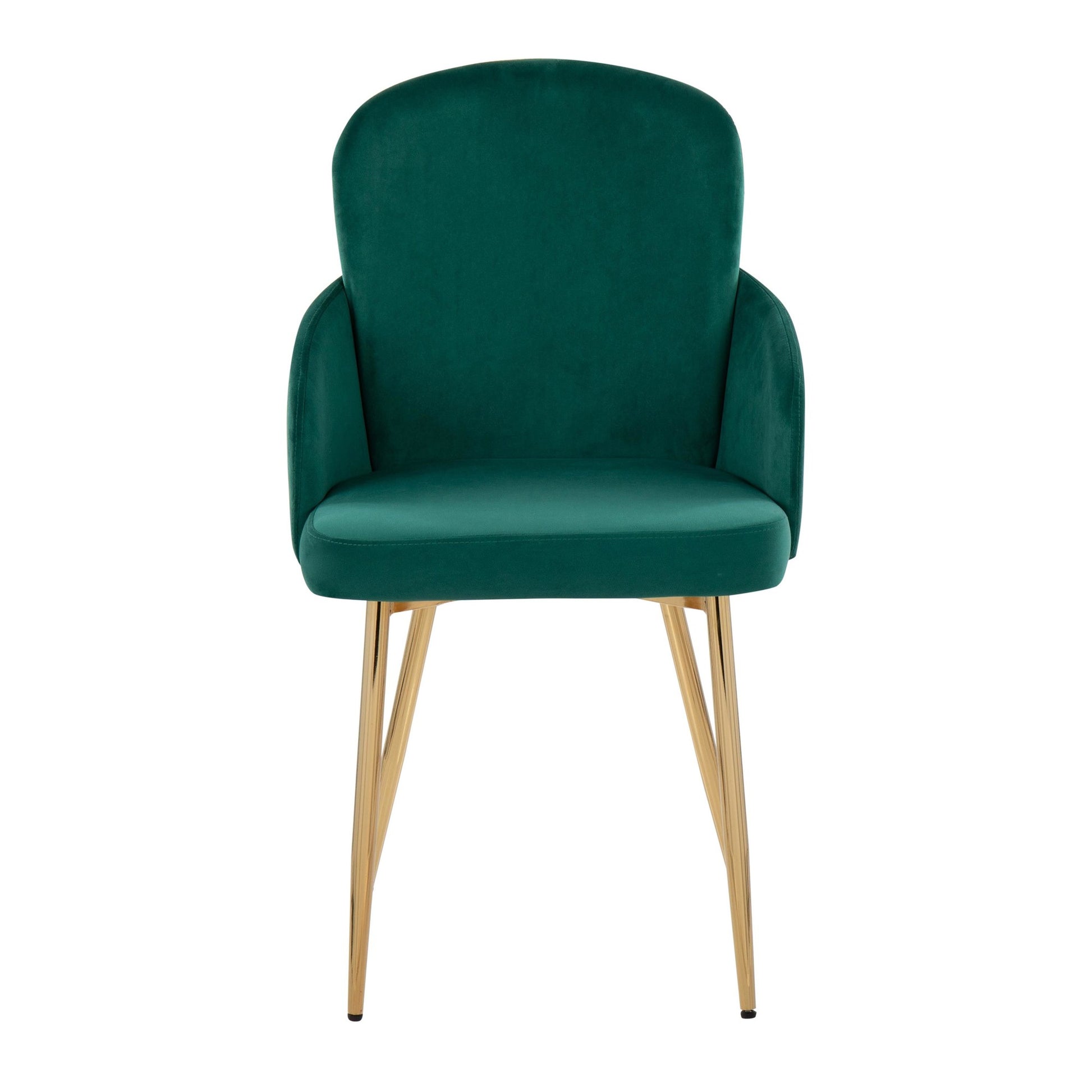 Dahlia Contemporary Dining Chair in Gold Metal and Black Velvet with Gold Accent By LumiSource - Set of 2 | Dining Chairs | Modishstore - 18