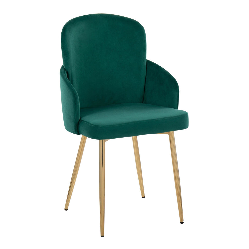 Dahlia Contemporary Dining Chair in Gold Metal and Black Velvet with Gold Accent By LumiSource - Set of 2 | Dining Chairs | Modishstore - 21