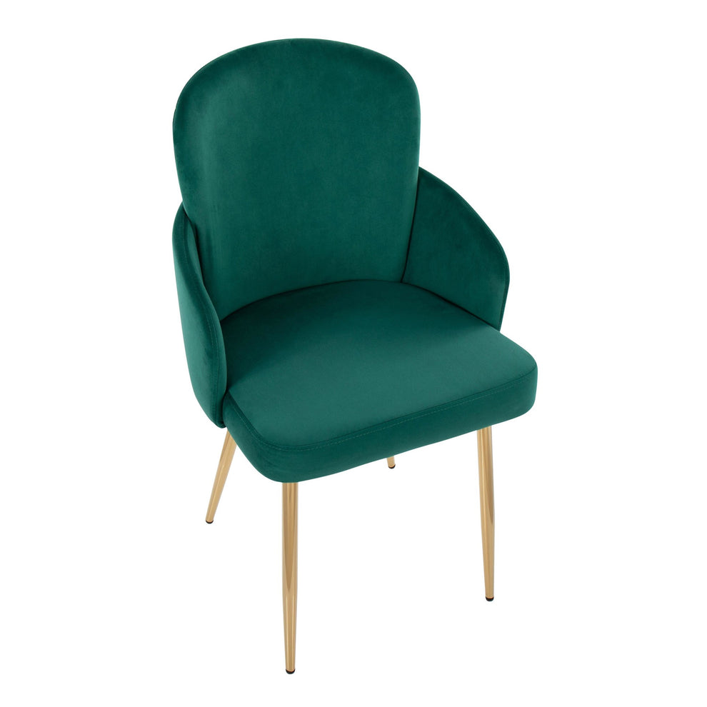 Dahlia Contemporary Dining Chair in Gold Metal and Black Velvet with Gold Accent By LumiSource - Set of 2 | Dining Chairs | Modishstore - 19