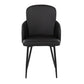 Dahlia Contemporary Dining Chair in Black Metal and Black Faux Leather with Chrome Accent By LumiSource - Set of 2 | Dining Chairs | Modishstore - 2