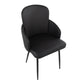 Dahlia Contemporary Dining Chair in Black Metal and Black Faux Leather with Chrome Accent By LumiSource - Set of 2 | Dining Chairs | Modishstore - 3
