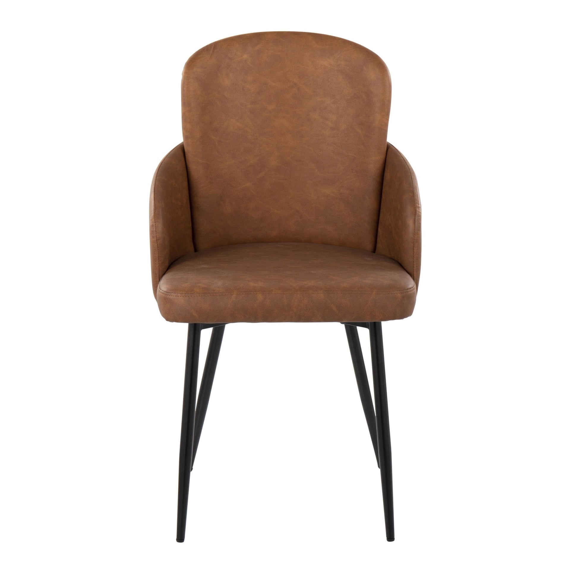 Dahlia Contemporary Dining Chair in Black Metal and Black Faux Leather with Chrome Accent By LumiSource - Set of 2 | Dining Chairs | Modishstore - 16