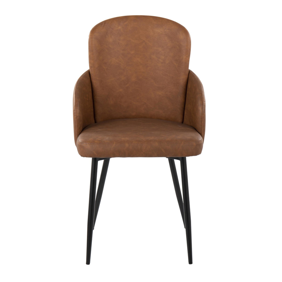 Dahlia Contemporary Dining Chair in Black Metal and Black Faux Leather with Chrome Accent By LumiSource - Set of 2 | Dining Chairs | Modishstore - 16