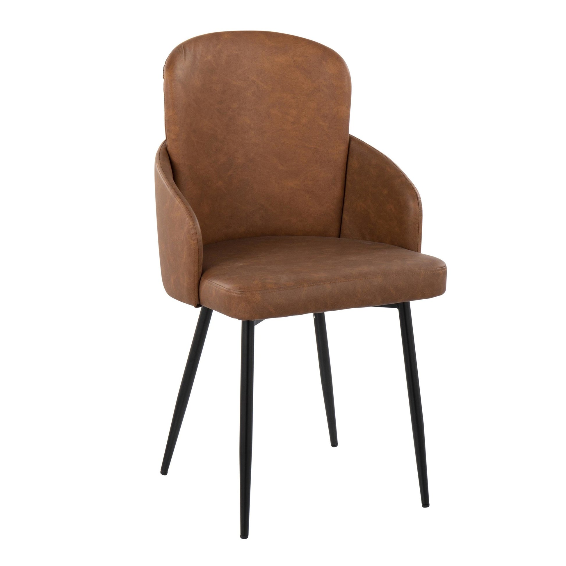 Dahlia Contemporary Dining Chair in Black Metal and Black Faux Leather with Chrome Accent By LumiSource - Set of 2 | Dining Chairs | Modishstore - 13